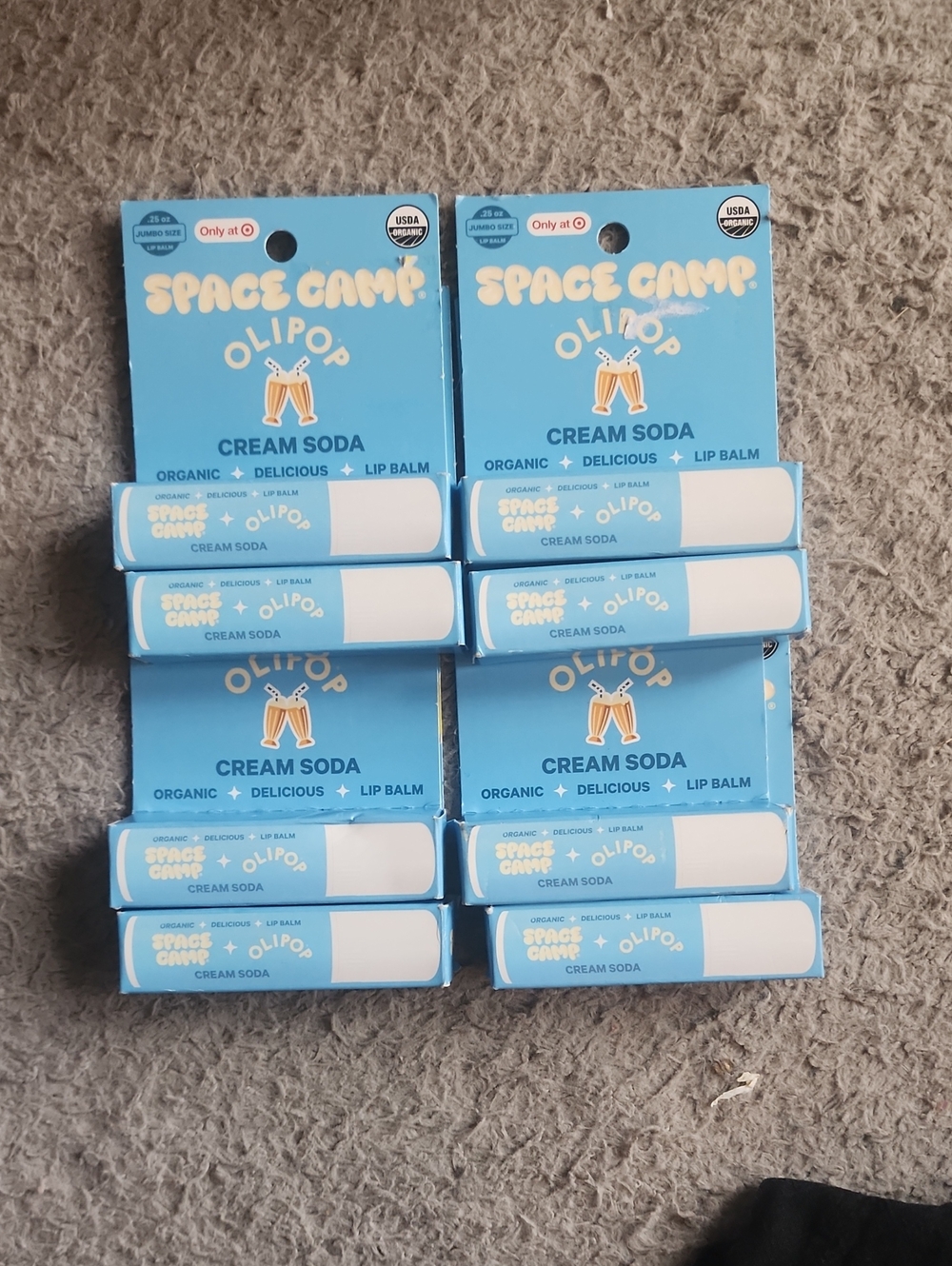 8 bulk olipop Space Camp Cream Soda Lip Balm - Blue